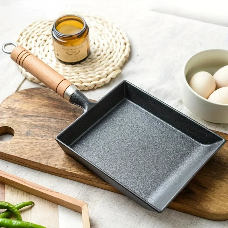 Tamagoyaki Pan – Square Cast Iron Japanese Omelette & Egg Pan – Perfect for Rolled Omelettes, Pancakes & Breakfasts