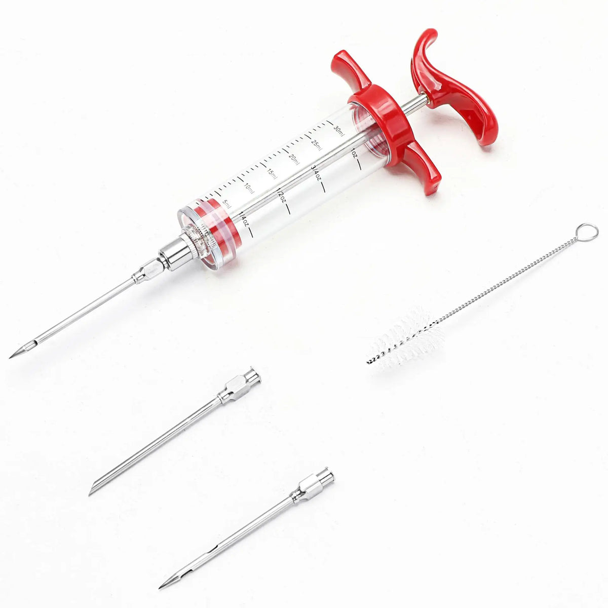 Stainless Steel Meat Injector Syringe with 3 Marinade Needles – Flavour Injector Kit – Best for Turkey, Chicken & BBQ Meats