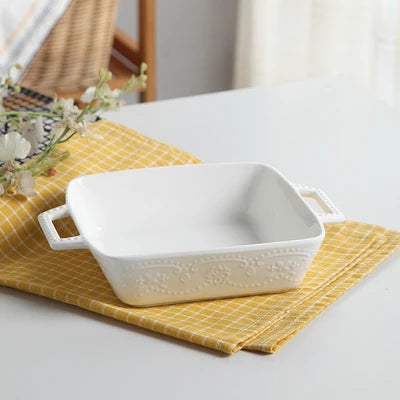Ceramic Baking Dish white 22cm16.5cm5cm