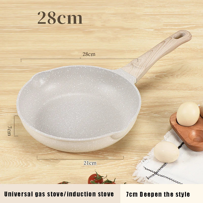 Ceramic Non-Stick Frying Pan with Medical Stone Coating – Eco-Friendly & Durable – Ideal for Eggs, Steaks, Pancakes, Frying, Searing & Daily Cooking – Works on Gas & Induction Cookers