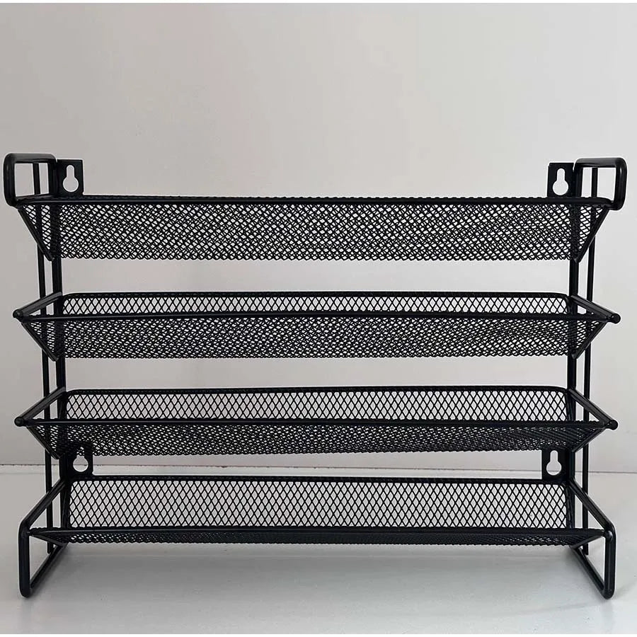 4 Tier Metal Spice Rack Organiser Set – Countertop & Cabinet Seasoning Organiser – Best for Spice Jars & Seasonings – Available as Rack Only or with Spice Jars Rack Only