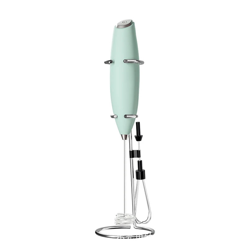 Handheld Electric Milk Frother – Stainless Steel Whisk Foam Maker & Drink Mixer – Great for Cappuccino, Latte, Hot Chocolate & Frappé – Available in White, Red, Black, Light Green & Silver Colours