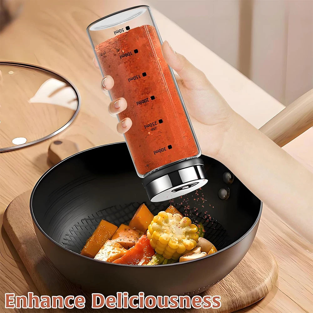 Glass Salt & Pepper Shaker Bottles with Adjustable Outlet Holes – Kitchen Spice Dispenser Jars – Ideal for Salt, Pepper, Herbs & Seasonings – Available in 150ml, 200ml, 300ml & 500ml