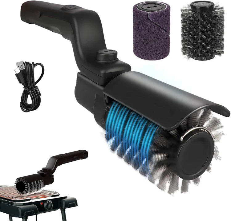 Rechargeable Electric Grill Brush with Adjustable Angle – Stainless Steel BBQ Cleaning Brush – Ideal for Cleaning Grill Grates & Barbecues