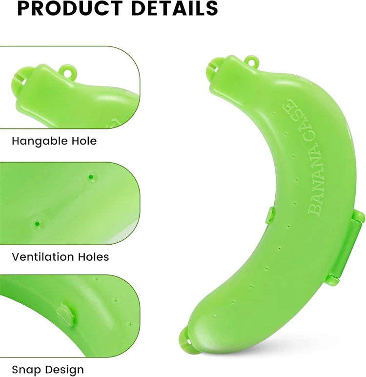 Portable Plastic Banana Case – BPA-Free Banana Holder & Keeper – Perfect for Lunch Boxes, Picnics, Hiking & Travel