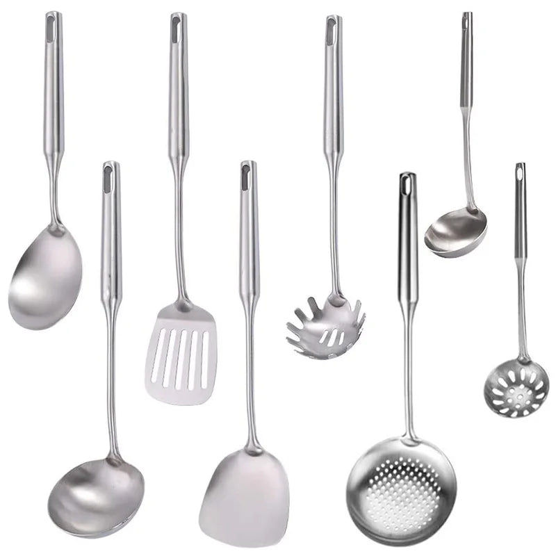 9-Piece Stainless Steel Kitchen Utensil Set – Dishwasher Safe, Eco-Friendly, Great for Everyday Cooking, Serving, and Kitchen Preparation