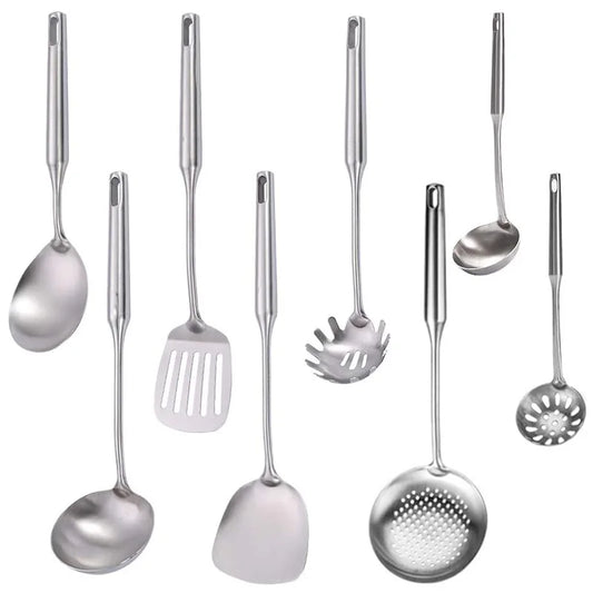 9-Piece Stainless Steel Kitchen Utensil Set – Dishwasher Safe, Eco-Friendly, Great for Everyday Cooking, Serving, and Kitchen Preparation
