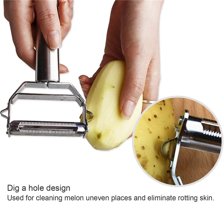 Multi-Function Stainless Steel Julienne Peeler – Vegetable Shredder & Carrot Peeler – Ideal for Carrots, Cucumbers & Potatoes