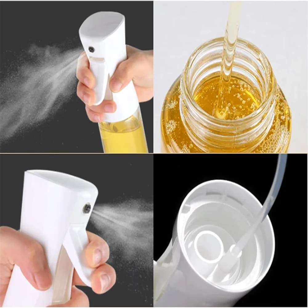 Oil Spray Bottle for Cooking – Reusable Olive Oil Mister & Vinegar Sprayer – Best for Air Fryers, Salads & BBQ – Available in 200ml, 300ml & 500ml, Black or White