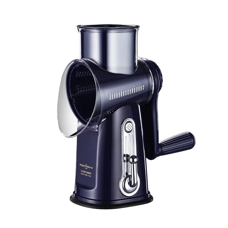 5-in-1 Rotary Cheese Grater – Multifunctional Slicer & Shredder with Easy-to-Swap Stainless Steel Interchangeable Rotating Drum Blades for Effortless Kitchen Prep