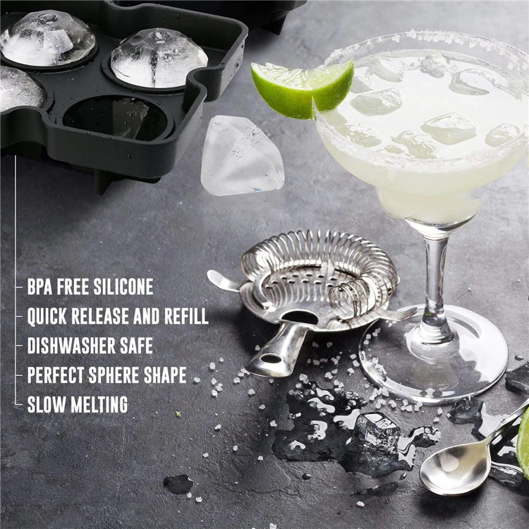 Reusable Silicone Diamond Ice Cube Mould – Stackable Flexible Ice Tray – Great for Chilling Water, Juice & Iced Drinks – Available in Black & Blue Colours