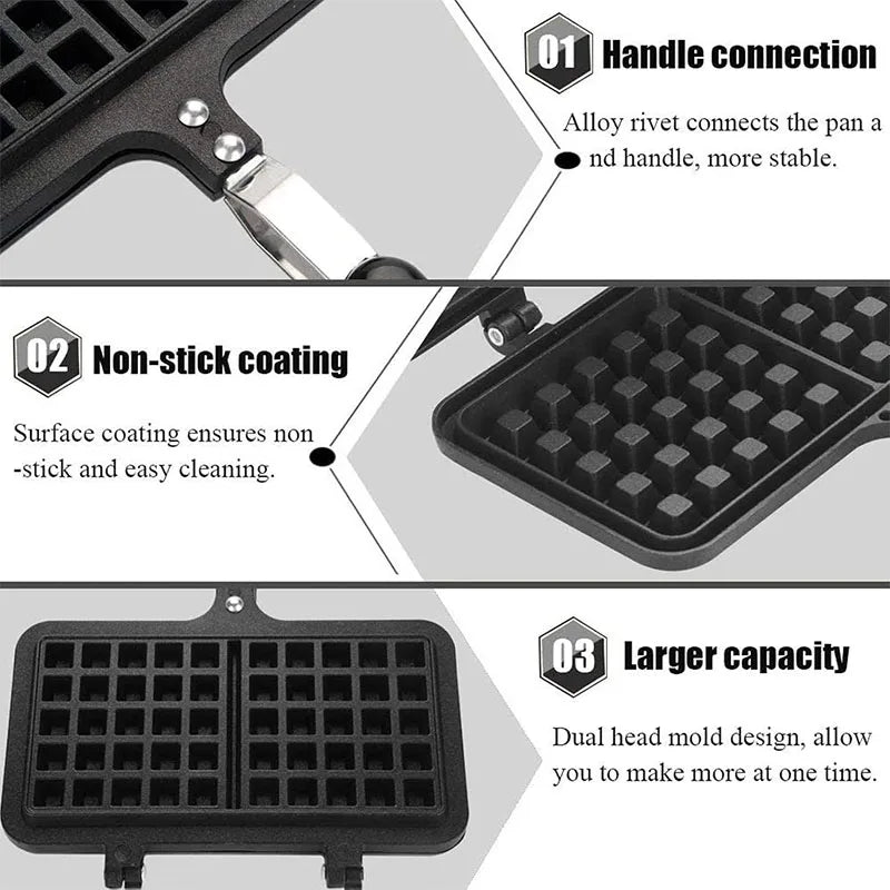 Stovetop Belgium Waffle Maker Pan