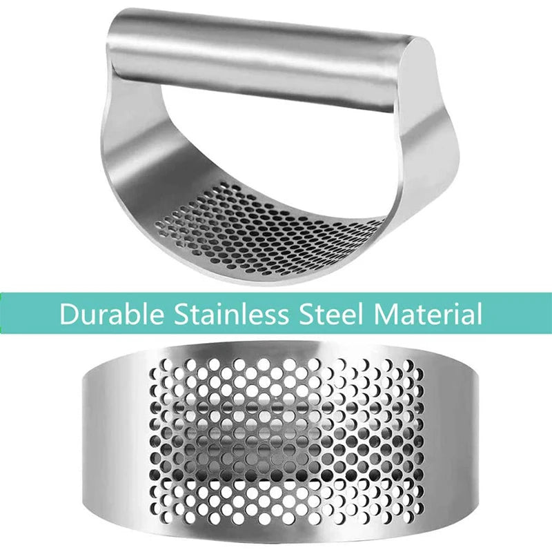 Stainless Steel Garlic Rocker Press – Manual Garlic & Ginger Crusher & Mincer – Best for Quick Minced Garlic – Available in Black & Silver