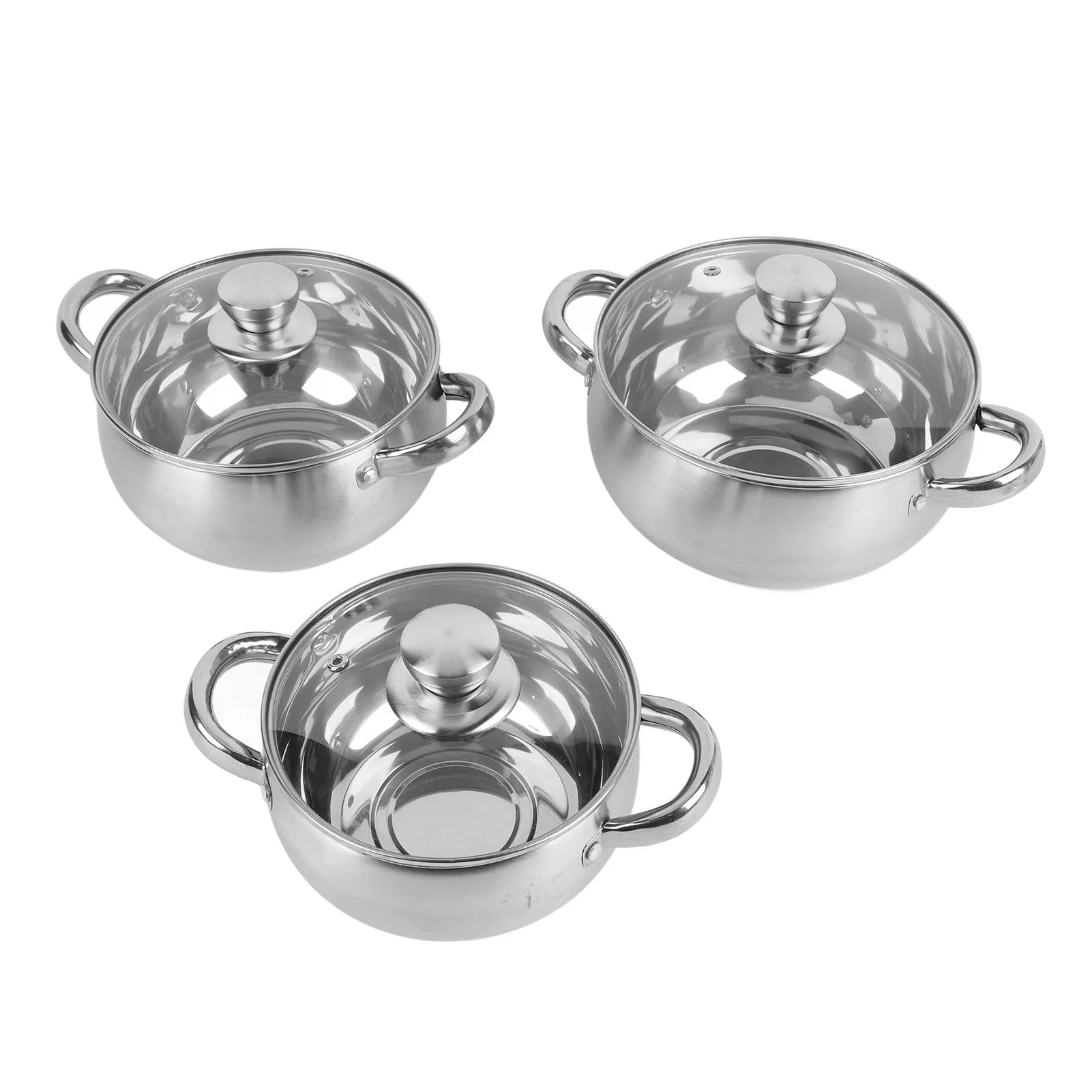 Stainless Steel Soup Pot Set — 3 Piece