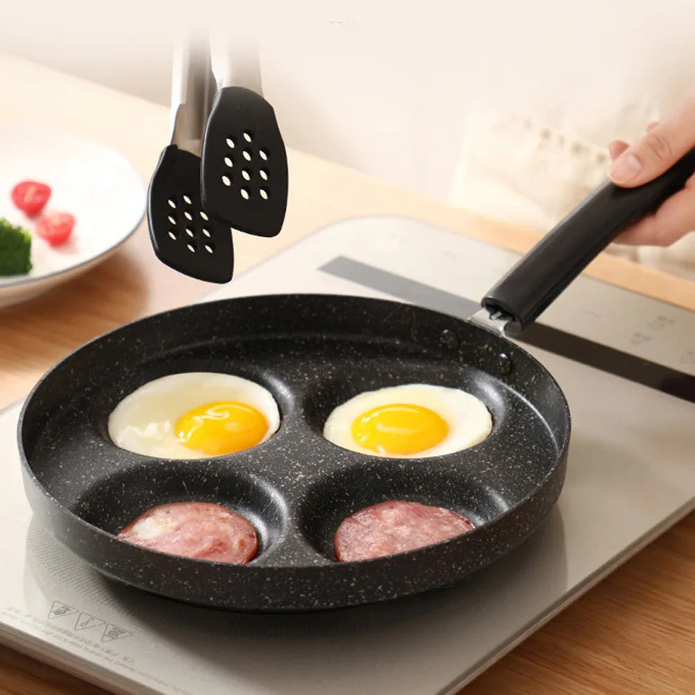 4 Cup Egg Frying Pan with Bakelite Handle – Non-Stick Steel Breakfast Griddle – Great for Mini Pancakes, Sliders & Fried Eggs