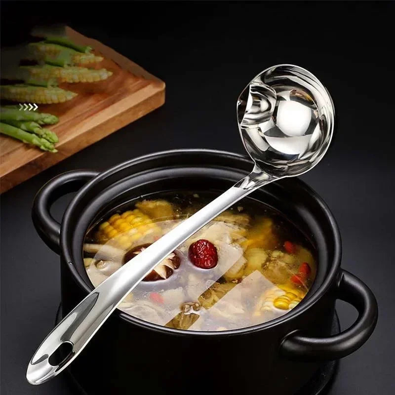Oil Strainer Spoon – 201 Stainless Steel Fat Skimming Ladle for Clear Soups & Gravy – Best for Stocks, Hot Pot & Yoghurt (28cm)