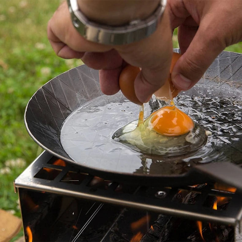 28cm Pre-Seasoned Carbon Steel Frying Pan – Uncoated, Oven Safe | Gas & Induction Compatible
