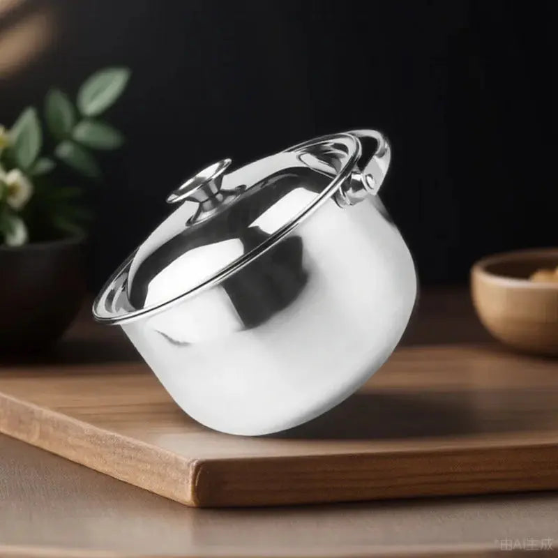 Stainless Steel Soup & Stock Pot with Lid & Anti‑Scalding Handles for Safe and Comfortable Use – Multipurpose Cooking Pot for Boiling, Simmering, Soups, Stews & Daily Meals – Compact & Durable Pot – Compatibility: Ind