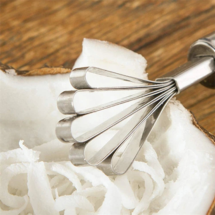 Stainless Steel Coconut Meat Scraper & Fish Scale Remover – Coconut Opener Knife & Vegetable Tool – Ideal for Coconuts & Fish Preparation