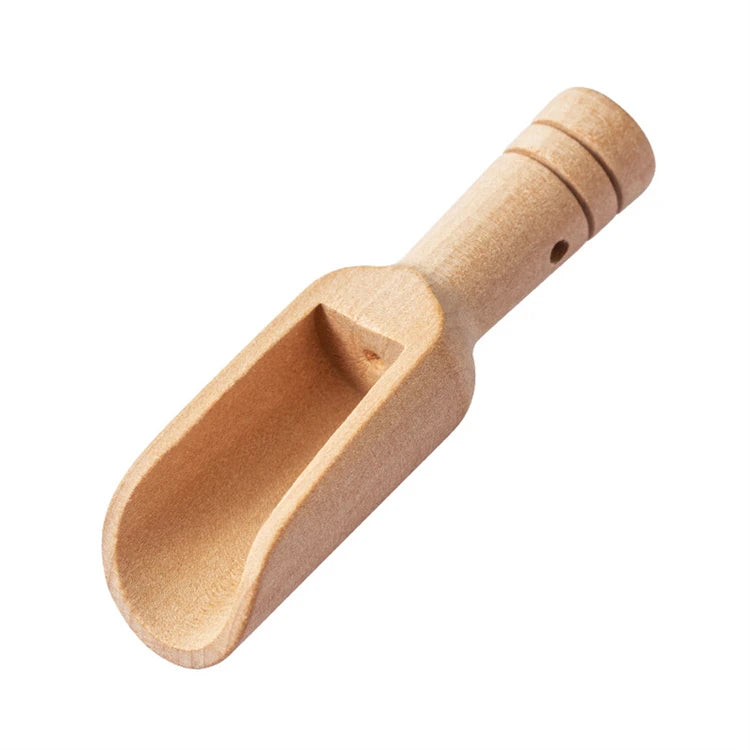 2 Piece Mini Beech Wood Spoons – Small Wooden Spice, Salt & Sugar Scoops – Best for Spice Jars, Salt Pigs & Condiments – Available in Red, Brown & Silver Colours