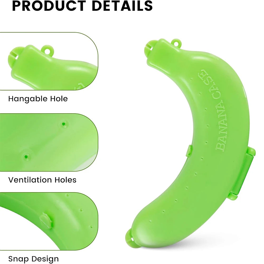 Portable Plastic Banana Case – BPA-Free Banana Holder & Keeper – Perfect for Lunch Boxes, Picnics, Hiking & Travel