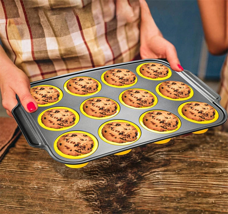 Collapsible Silicone Muffin Pan with Metal Frame