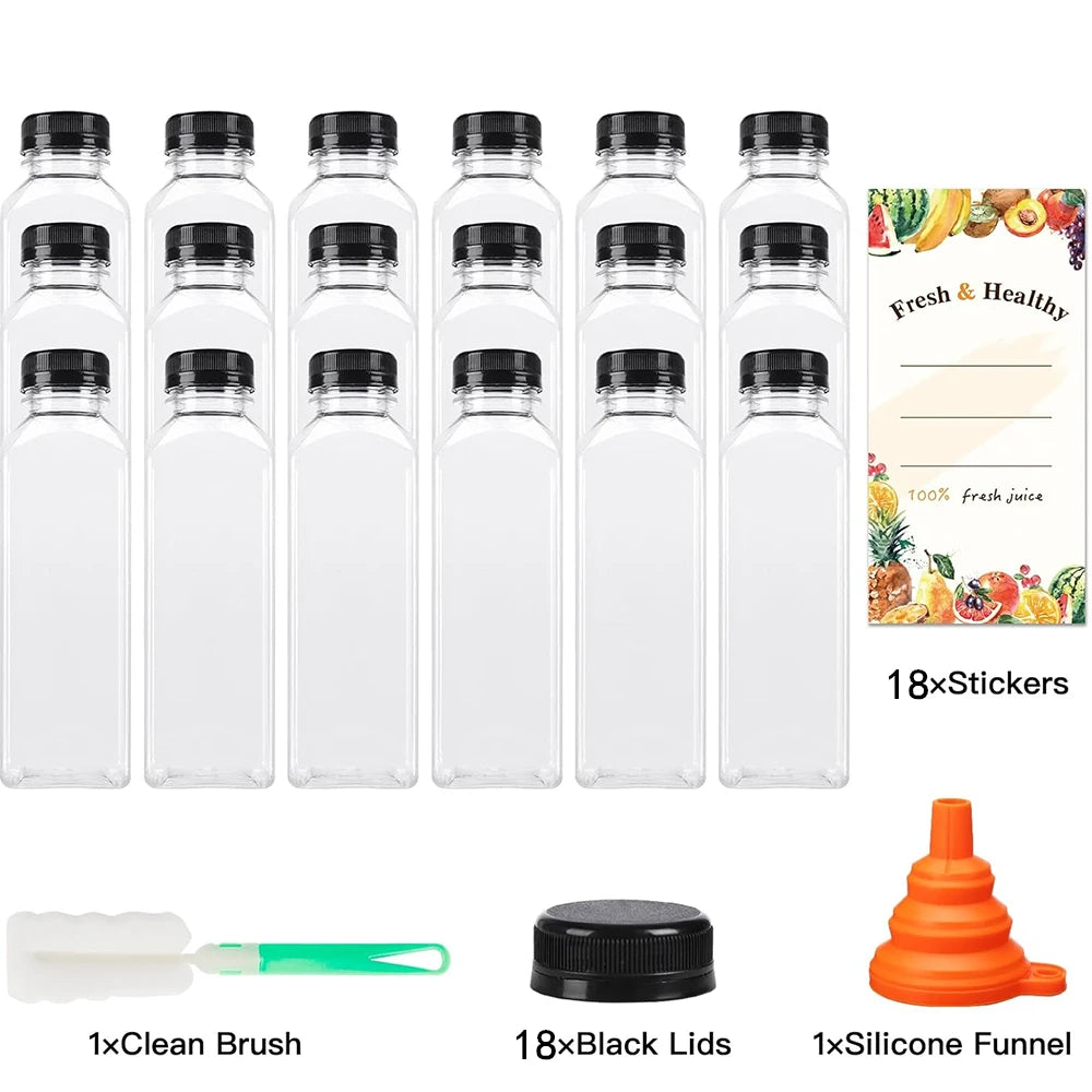500ml Reusable PET Juice Bottles with Caps – BPA-Free Clear Drinks Containers – Perfect for Juicing, Smoothies, Milk & Cold Drinks – Available in Green, Blue & Black Colours Blue 0.5L