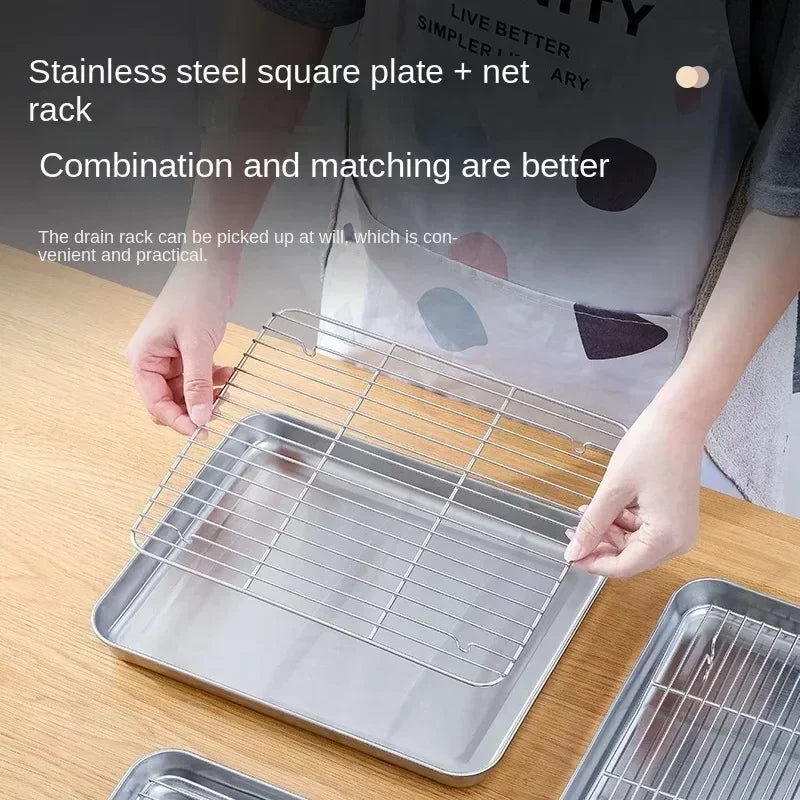 Stainless Steel Baking Tray with Wire Rack
