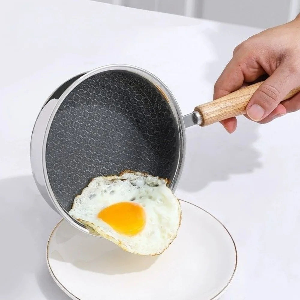 Mini Stainless Steel Non-Stick Frying Pan – Small Omelette & Egg Pan for One – Great for Fried Eggs & Mini Pancakes (13cm)