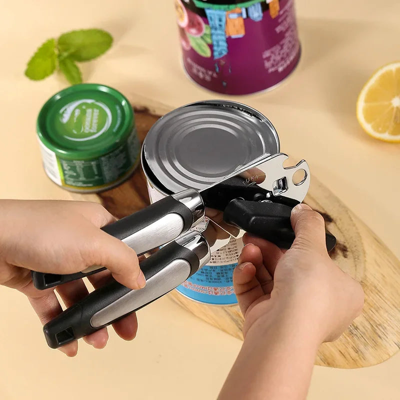 Heavy Duty Manual Can Opener with Bottle Opener – Stainless Steel Cutting Wheel & Easy-Turn Knob – Perfect for Tins, Cans & Bottle Caps