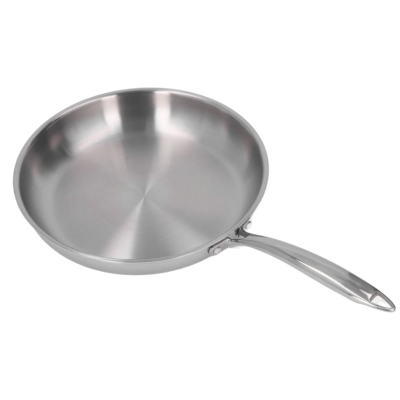 28cm Stainless Steel Frying Pan with Ergonomic Handle – 304 Stainless Steel, Uncoated, 3-Layer Base, Great for Searing, Frying, and Everyday Cooking