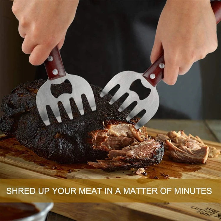 Meat Shredder Claws with Wooden Handle — Set of 2