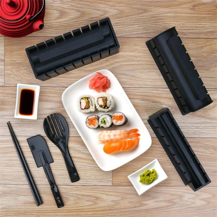 10 Piece Sushi Maker Kit – Sushi Mould Press & Rice Roll Moulds – Best for Homemade Sushi Rolls, Onigiri & Rice Shapes