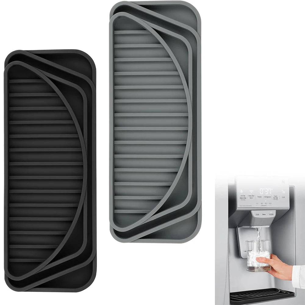 Silicone Refrigerator Drip Tray Pad – Cuttable Water Dispenser Drip Catcher & Protector – Perfect for Fridge Water & Ice Dispensers – Available in Black & Grey Colours