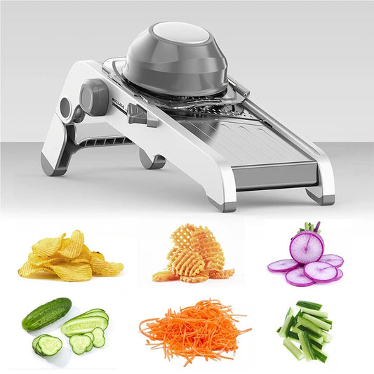 18 in 1 Adjustable Mandoline Vegetable Slicer – Stainless Steel Julienne Slicer & Dicer – Great for Potatoes, Onions, Carrots & Salads