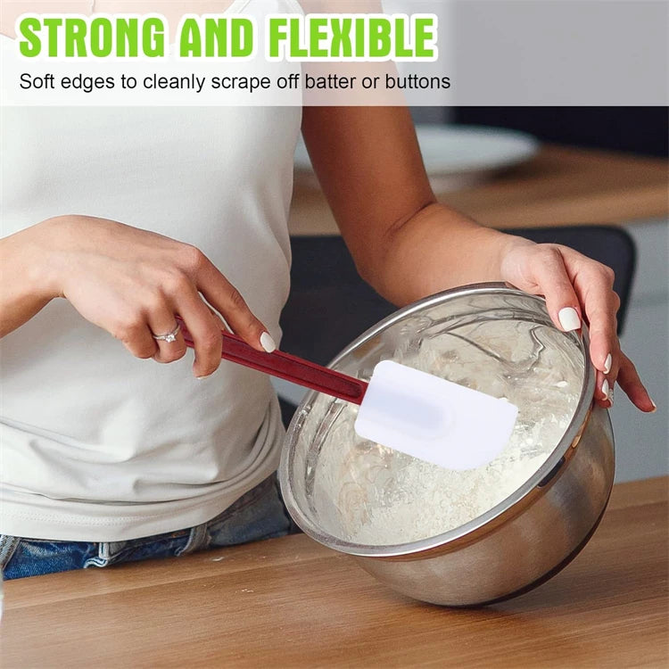 Heat Resistant Silicone Rubber Spatula – Non-Stick High Temperature Scraper – Ideal for Baking, Stirring & Scraping Bowls Clean