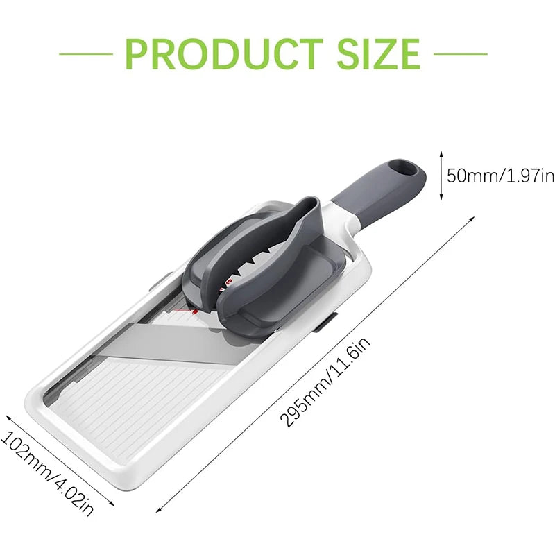 Handheld Mandoline Slicer with Adjustable Stainless Steel Blade