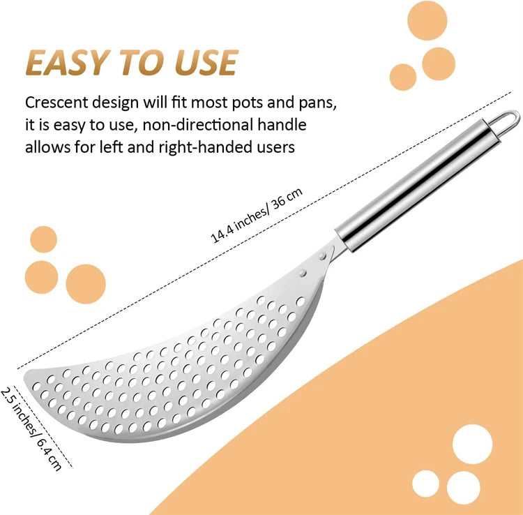 2 Piece 304 Stainless Steel Pot Strainer Set with Handles – Clip-On Pan Colander & Pasta Drainer with Recessed Grips – Great for Draining Pasta & Vegetables