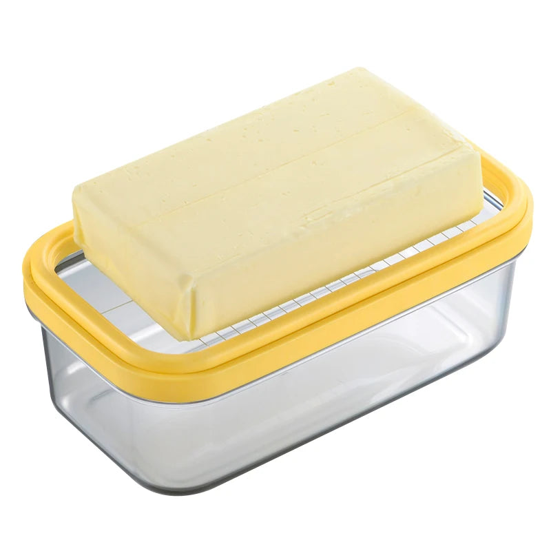 Stainless Steel Butter Dish with Lid & Cutter – Rectangle Butter Keeper & Container – Perfect for Storing & Slicing Butter in the Fridge