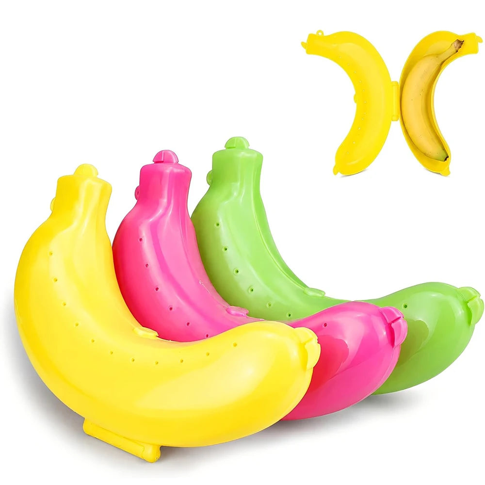 Portable Plastic Banana Case – BPA-Free Banana Holder & Keeper – Perfect for Lunch Boxes, Picnics, Hiking & Travel