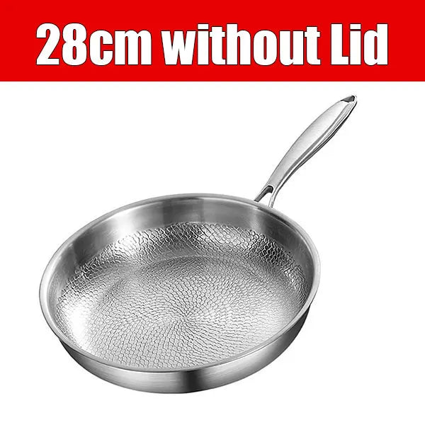 Stainless Steel Hammered Frying Pan 28cm without Lid