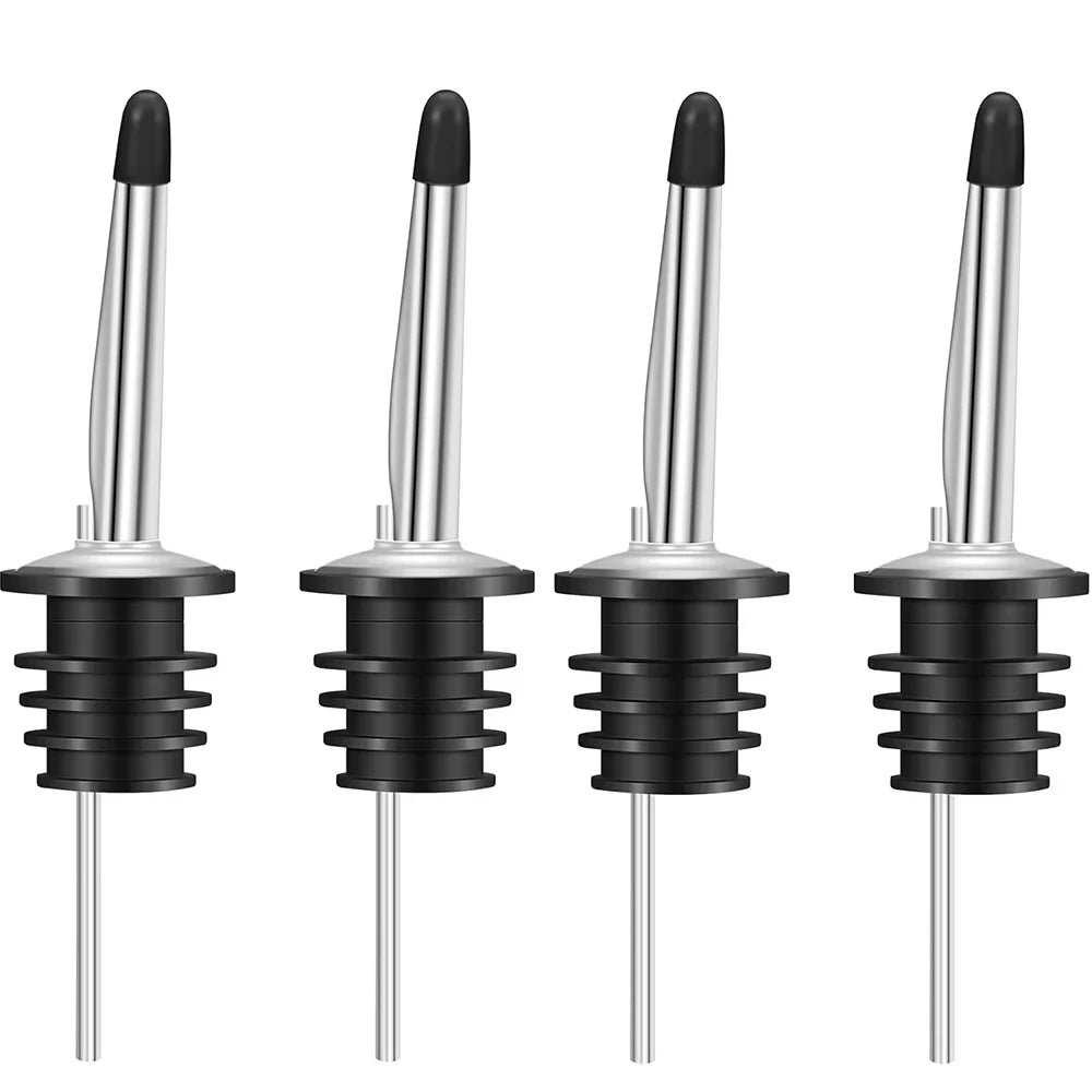Stainless Steel Oil Pourer Spouts with Dust Caps – Bottle Pour Spouts for Olive Oil, Vinegar & Sauces – Perfect for Controlled Pouring – Available in 4 Pieces, 12 Pieces, 18 Pieces & 36 Pieces