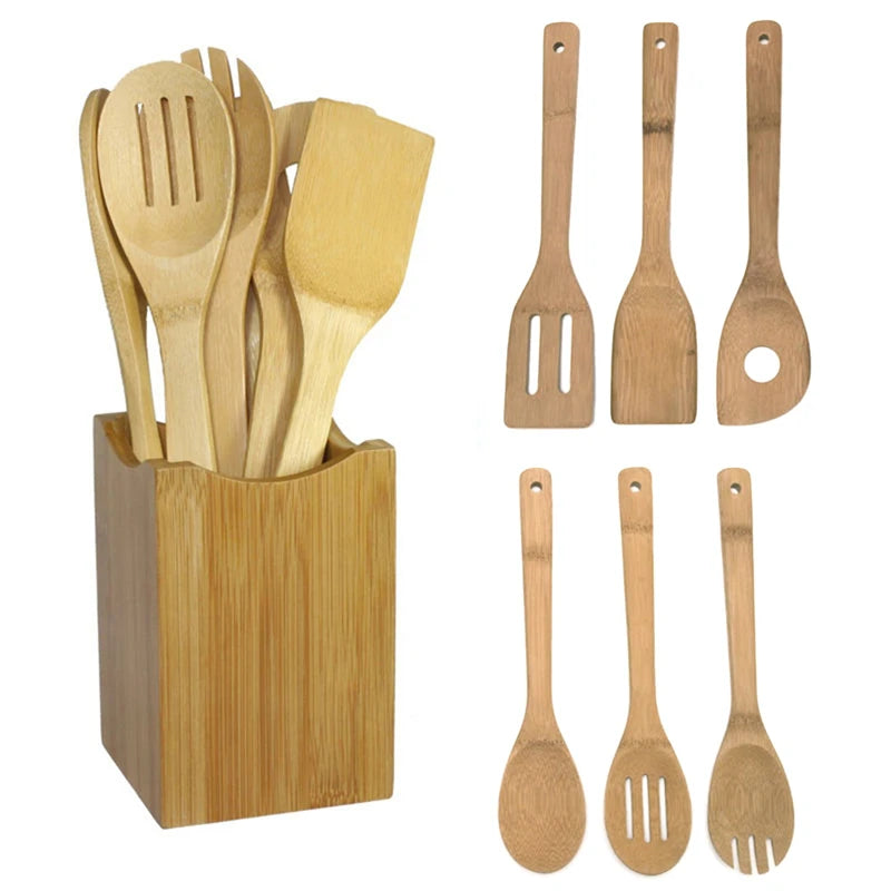 Bamboo Kitchen Utensil Set — 6 Piece Default Title