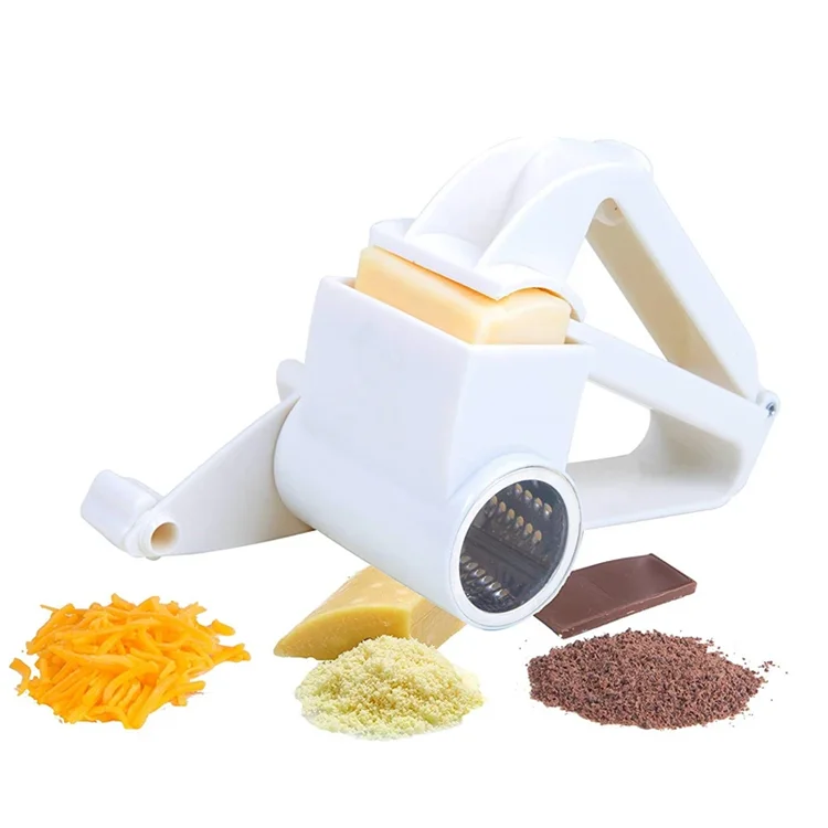 Handheld Rotary Cheese Grater with Stainless Steel Drum – Manual Cheese Grater – Great for Hard Cheese, Chocolate & Nuts
