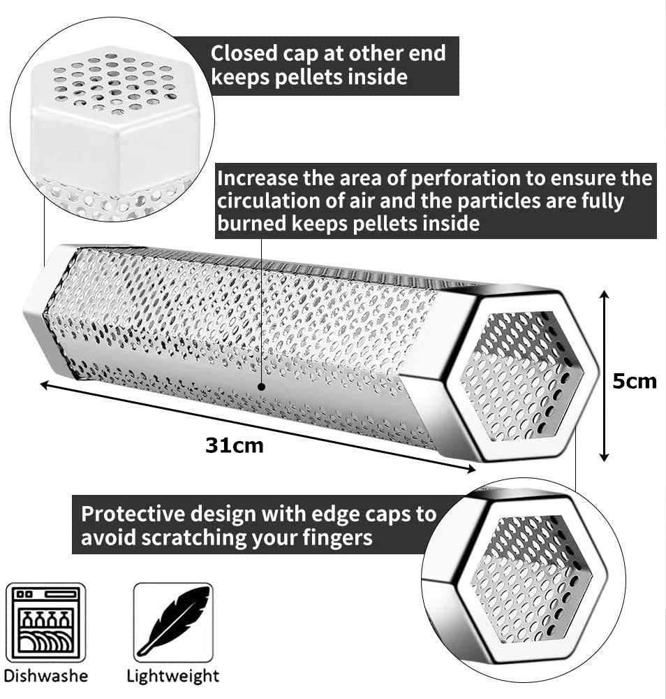 12-Inch Stainless Steel BBQ Pellet Smoker Tube