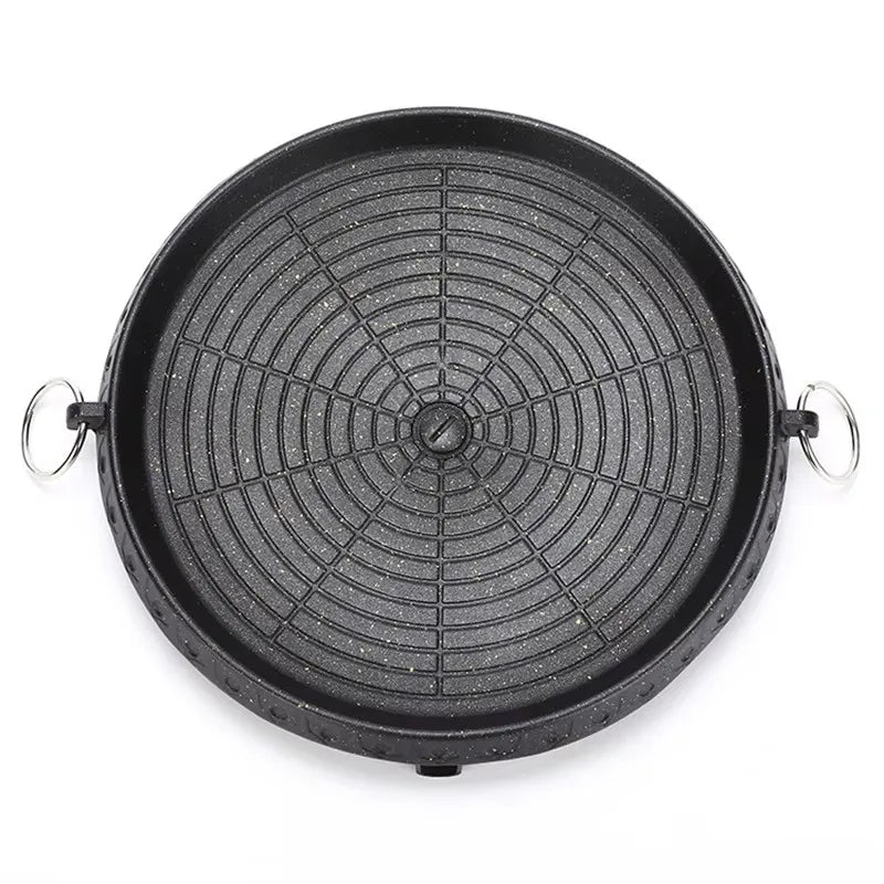 BBQ Grill Pan with a Maifan Stone coated surface Portable Nonstick Griddle for Indoor Outdoor