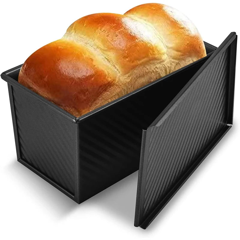 Non-Stick Pullman Loaf Pan with Lid black
