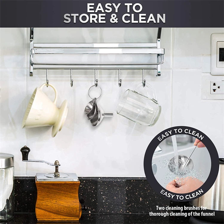 Stainless Steel Kitchen Funnel Set