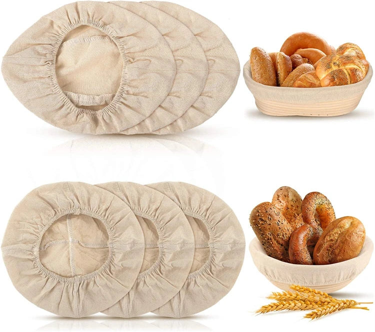 Rattan Bread Proofing Basket with Linen Liner – Round & Oval Banneton for Sourdough – Perfect for Proving Dough & Homemade Bread