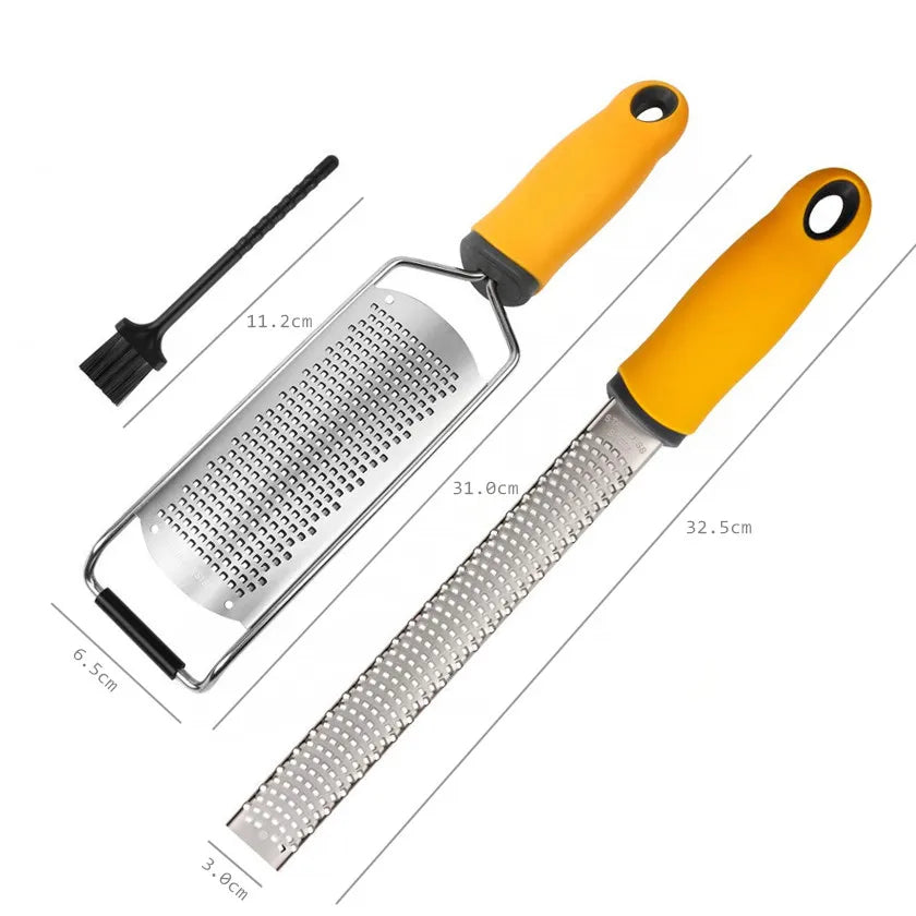 Stainless Steel Lemon Zester & Cheese Grater – Handheld Citrus Zester for Garlic, Ginger & Chocolate – Best for Zesting & Fine Grating – Available in Black, Red & Yellow Colours